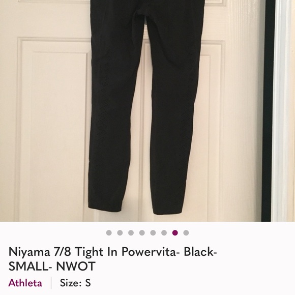 Athleta Black Niyama 7/8 Tight in Powervita with Laser-cut details (NWOT) - Picture 11 of 13